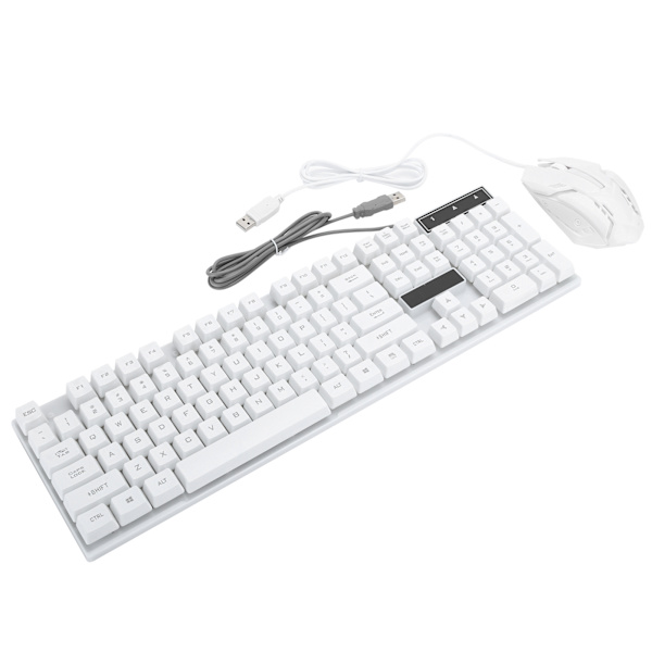 USB-kablet oppheng 104-tasters tastatur musekombo belyst ergonomisk datatilbehør for spillkontor