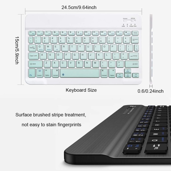 Genopladeligt Bluetooth-tastatur og mus-kombination Ultra-tyndt bærbart kompakt trådløst mus-tastatursæt til Android Windows Tablet