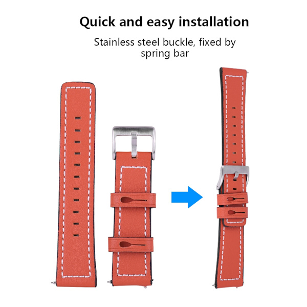 Lærrembånd for Fitbit Versa (oransje)