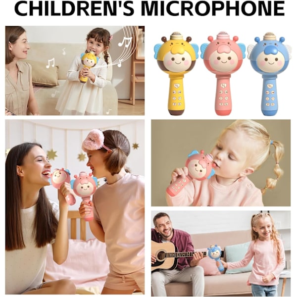 Barnens Karaoke-maskin, Barnens Karaoke-mikrofon, Födelsedagspresenter, Handhållen Trådlös Mikrofon, Barnens Bärbara Bluetooth-högtalare
