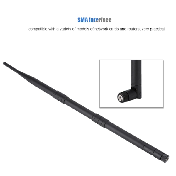 380mm 9dBi Høy forsterkning 2.4G WiFi SMA Omni-retningsantenne (3 stk)