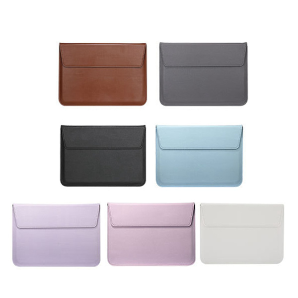 Laptop Sleeve Case Simple Fashion Vandtæt Læder Tekstur Foldbar Laptop Kuvert Taske Mappe Blå 13in