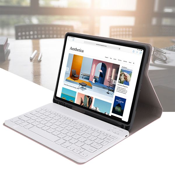 Bluetooth-tangentbordsfodral med intelligent sömnfunktion för iPad Pro 11 tum (rosa)