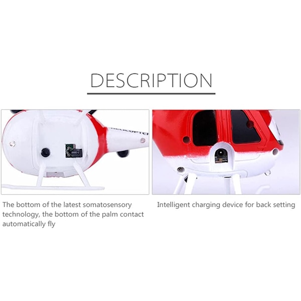Fjärrstyrd Mini RC Helikopter RC Flygplan Elektriskt RC Flygplan Flygplansmodell Smart Sensor Krockbeständig Pojkflicka Leksak Flygplan Presenter Red