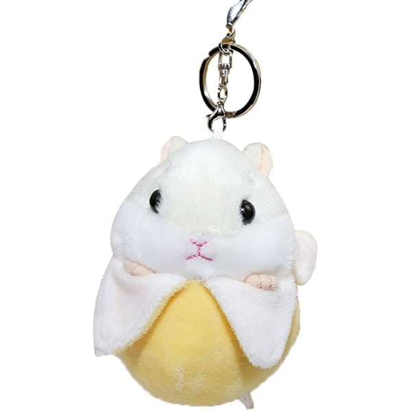 Hampster Baby Hängehänge Nyckelring Nyckelkedja Present Hänge Handväska Tote Plånbok Ryggsäck Dekoration Bilnyckel -Banan