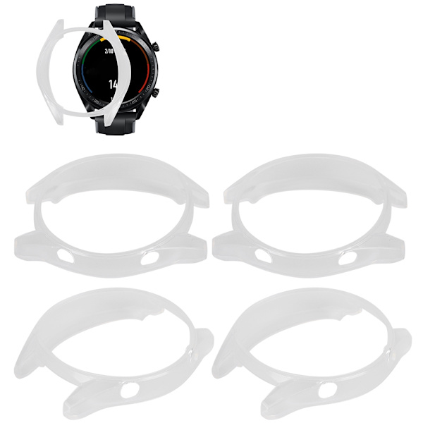 4PCS TPU Fashionable Watch Protect Case Cover Unique Exquisite Protective Shell för HuaweiTransparent