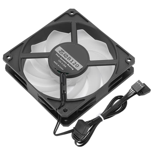 B120 12CM Køleventilator Lydløs Køler 77CFM 2400RPM CPU Radiator til stationær computer 12V Sort