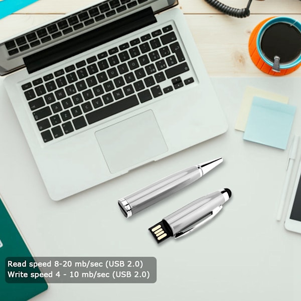 Tre i ett Multifunktion USB Flash Disk Pekskärm Penna Silver 16G