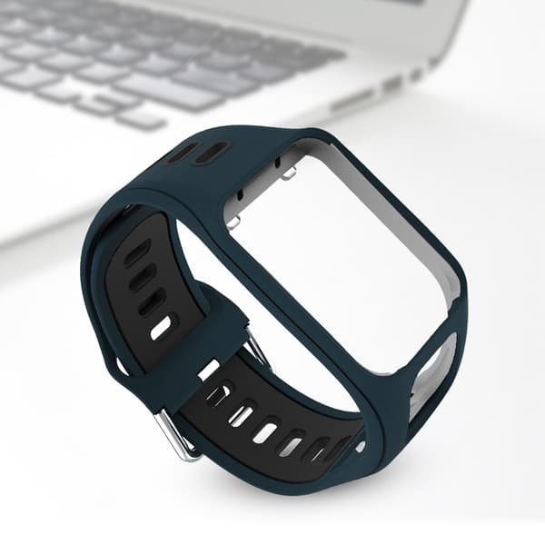 For Golfer2 Adventunrer Silikone Dobbelt Farve Håndledsrem Til TomTom Spark Runner 2/3 (Grøn med sort)
