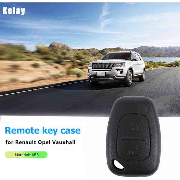 2-painikkeinen auton avaimen kuori, yhteensopiva Renault Opel Vauxhall Vivaro Movano Traffic Kangoo Nissan -kaukosäätimen korvaavaan avaimeen ilman terää (