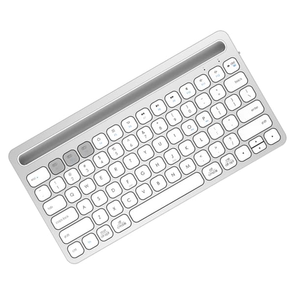 Ik8500 Multifunktionel bærbar Bluetooth-tastatur til computer, telefon og tablet (sølv)