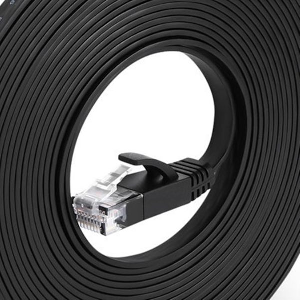 1000 Mbps Gigabit nettverkskabel 98ft RJ45 Port CAT6 nettverkskabel Ethernet-kabel for rutere datamaskiner svart