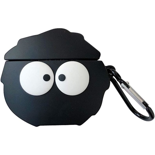 Kotelo yhteensopiva AirPods 1/2 kanssa, Super Söpö Luova Hauska Iso Silmäinen Musta Pölypallo Muotoinen Kotelo, Tyylikäs Sarjakuva Silikoni Kuuloke P