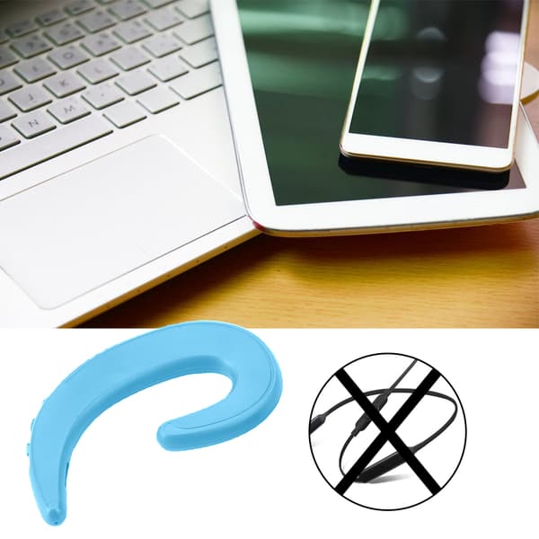 Dual Støyreduksjon Ørekrok Benledning Bluetooth Headset Trådløs Øretelefon(Blå)