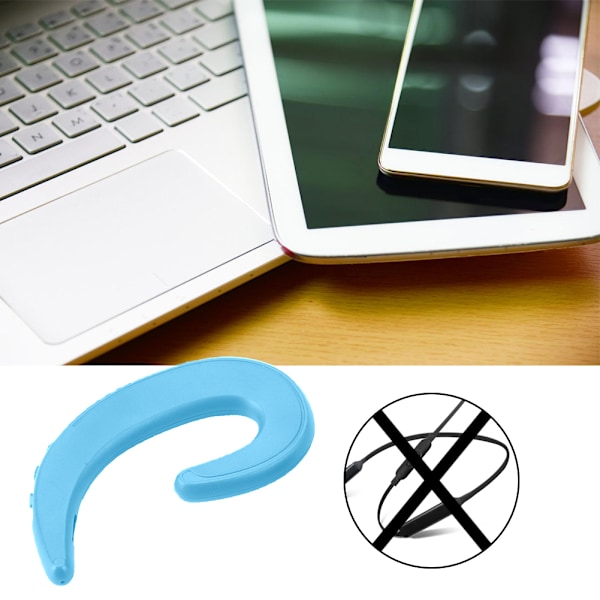 Dubbel brusreducerande öronkrok benledning Bluetooth-headset trådlösa hörlurar (blå)