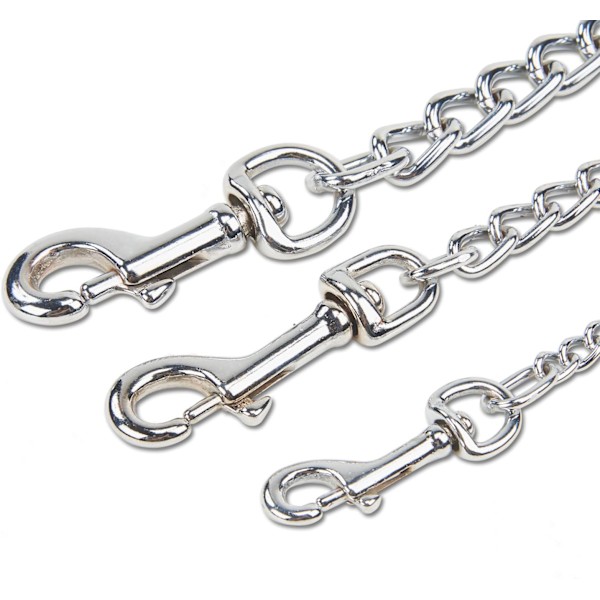 Forkrommet metallhundekjede, tungt tyggebestandig kobbel med polstret håndtak, gåtur, trafikktrening, reiser, 6'/3,0 mm mellomkjede
