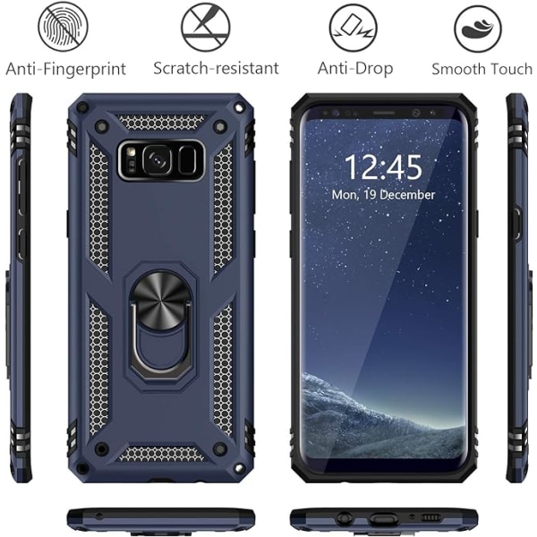 Samsung Galaxy S8 plus mobiltelefon etui, militær kvalitet stødsikkert cover pass, 15 fod drop test beskyttende cover, med magnetisk støtte og køretøj