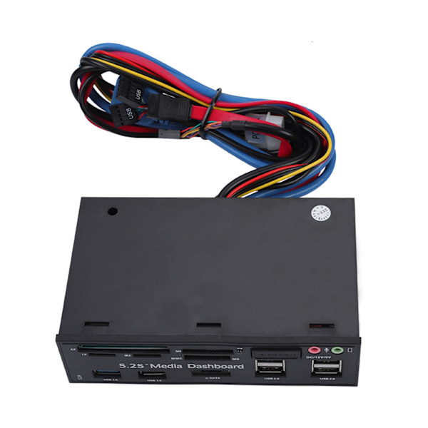 5,25\" Front Multifunktionspanel USB3.0 Hub Media Dashboard PC Internt Kortlæser