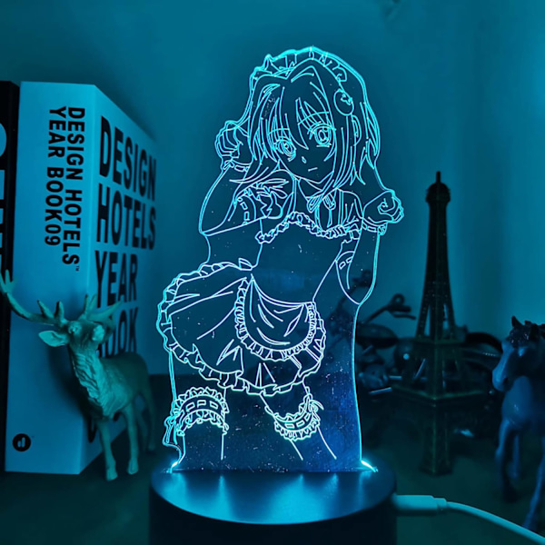 DxD Koneko Toujou LED Natlampe Til Soveværelsesindretning Natlys Fødselsdagsgave Anime 3D Lampe Koneko Toujou High School DxD