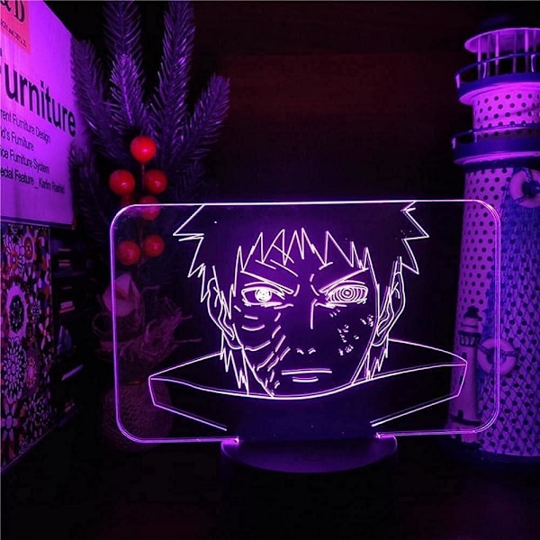 Japansk Anime Figur Itachi Uchiha Kakashi Jiraiya Lampor 3D Optisk Illusion Nattlampa Present för LED Jul Födelsedag Sovrum Dekoration Presenter