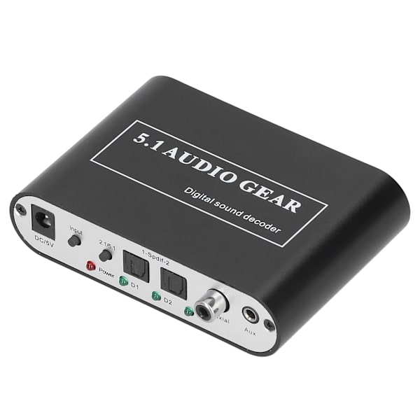 USB Port Digital Audio Sound Decoder Converter DTS/AC3/6CH LPCM Til 5.1 Analog Output 2.1EU Stik 100‑240V
