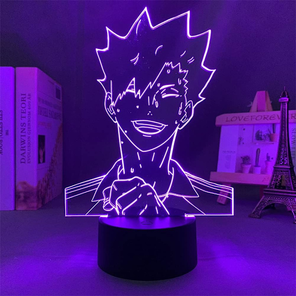 Kuroo Tetsurou 3D LED-lampe Anime nattlys 7/16 farger Passer for soverom belysning Høytidsgaver Barn og venner