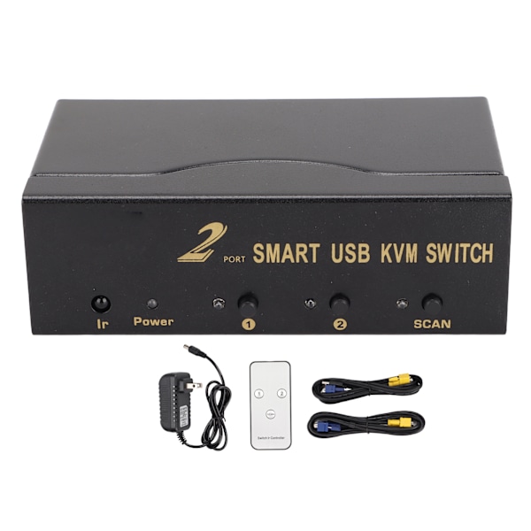 2 i 1 ut VGA KVM-switch 4 USB-port Multidator Monitor Mus Tangentbord Videodelning VGA-switch