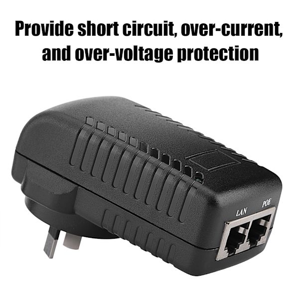 Veggkontakt POE-injektor Ethernet-adapter IP-telefon/kamera strømforsyning   24V 1A