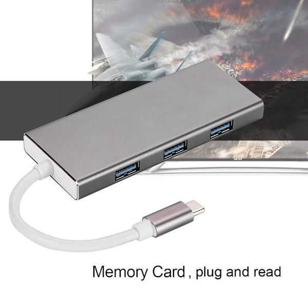 VT101 Type-C -liitäntäkeskitin 7-in-1 moniporttinen USB-yhdistelmäsovitin (raudanharmaa)