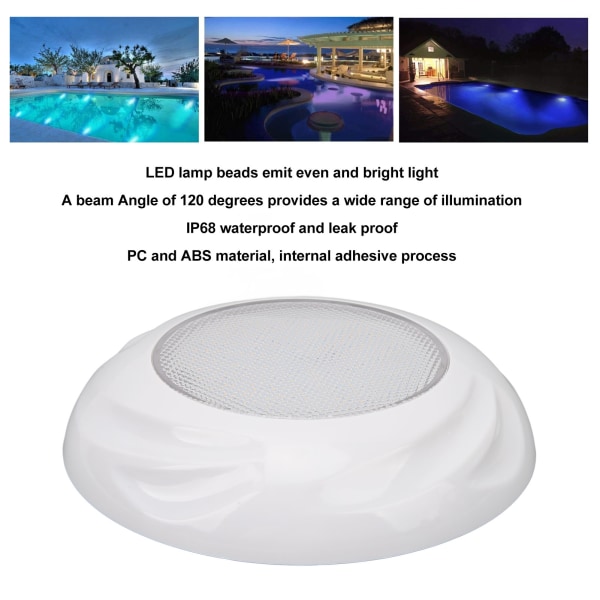 Simljus för pool 12V 18W IP68 Vattentät Väggmonterad LED-poolbelysning för offentlig fontän Torg Varm belysning
