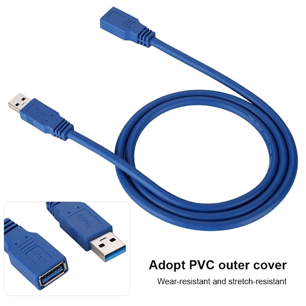 USB3.0 hane till hona Super Speed dataförlängningskabel USB-förlängningssladd (1m)