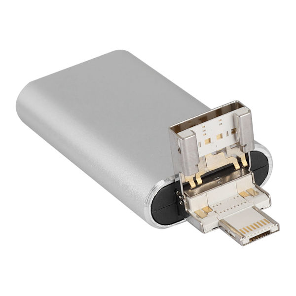 32G Fashion Multifunktion 4-i-1 U-disk til Android Type-C Passer til iPhone iPad (Sølv)