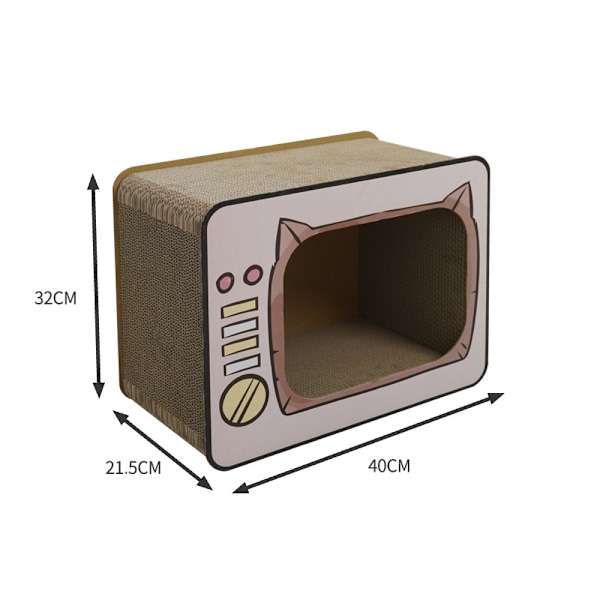 TV-kissan raapimapuu pahvista, kissan raapima-alusta, kestävät levytyynyt estävät huonekaluvaurioita - vaaleanpunainen