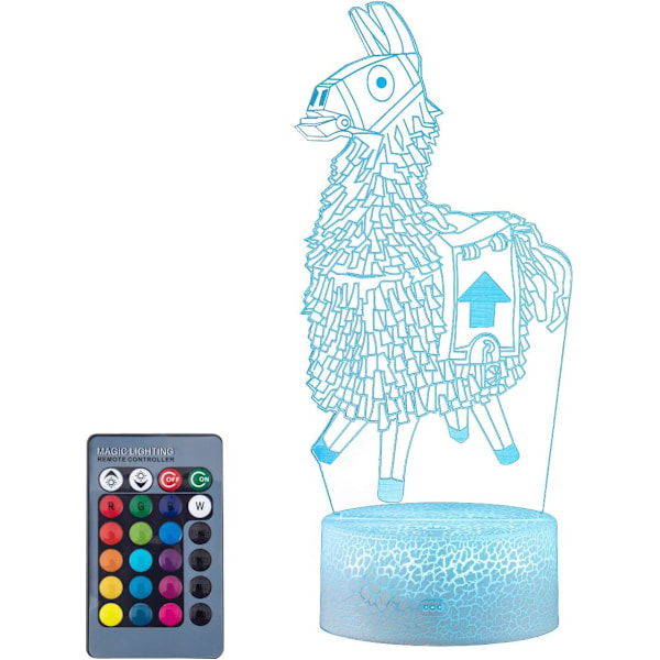 Llama 3D Night Light Toys Gifts for Kids Changeable LED Desk Table Lamp 3D Illusion Light