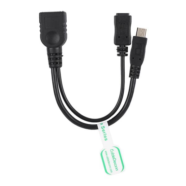 Micro USB till USB Hon OTG Värdadapter Datakabel med Strömledning för Mobiltelefon