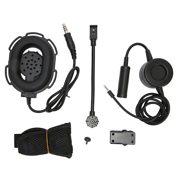 3,5 mm Walkie Talkie-headset med støydemping, justerbar mikrofon, 2-veis radiohodetelefon med vanntett PTT-adapter