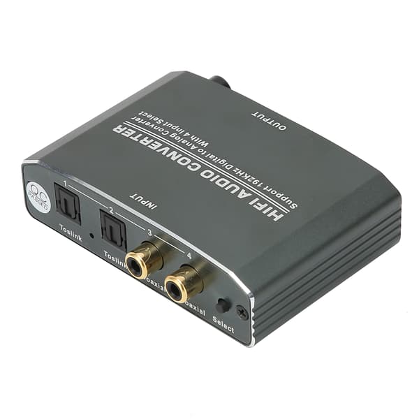 Audiokonverter Digital til Analog Adapter 192KHz Dekoder Aluminiumlegering Skal T‑609D 100‑240VAU Stik