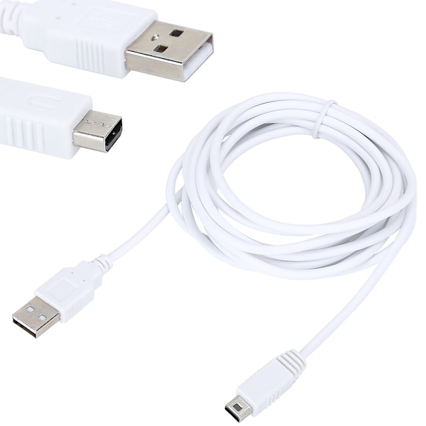 5 kpl 3 m:n USB-datakaapeli WIIU-pelikonsolin latauskaapeli Pelilisävarusteet