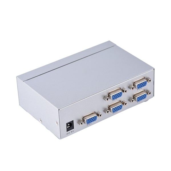 4-i-1-ut VGA-portar metallbox switch videoväljare med IR-fjärrkontroll