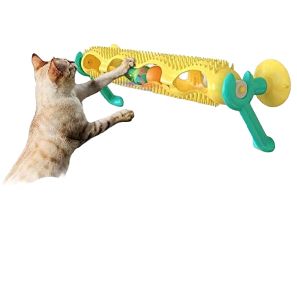Sisäkäyttöinen lemmikkikissan palapeli, telapallo, levysoitin kissanlelulla imukupilla Hauska interaktiivinen hauska kissan nappaava itseään hei-taisteleva lelu