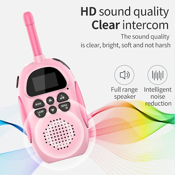 Walkie Talkies för barn Uppladdningsbara 1500Mah Lång räckvidd Walkie Talkie för pojkar flickor, med 22 kanaler 2-vägs radio och LCD-skärm, leksaker present, 2 st