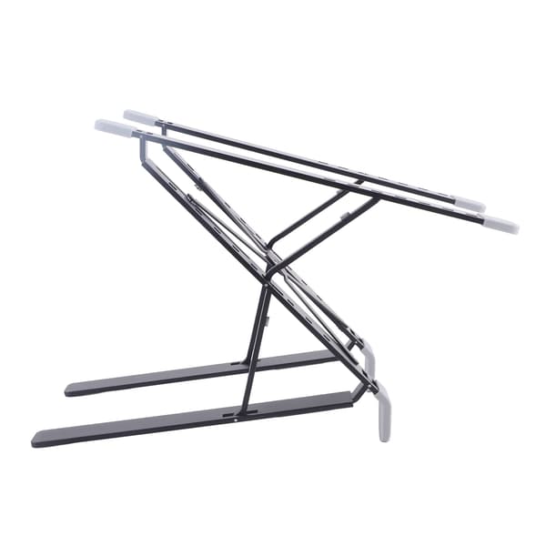 Justerbar bærbar computer stand dobbelt foldbar bærbar computer skrivebordsstativ aluminium pc riser til varmeafledning sort
