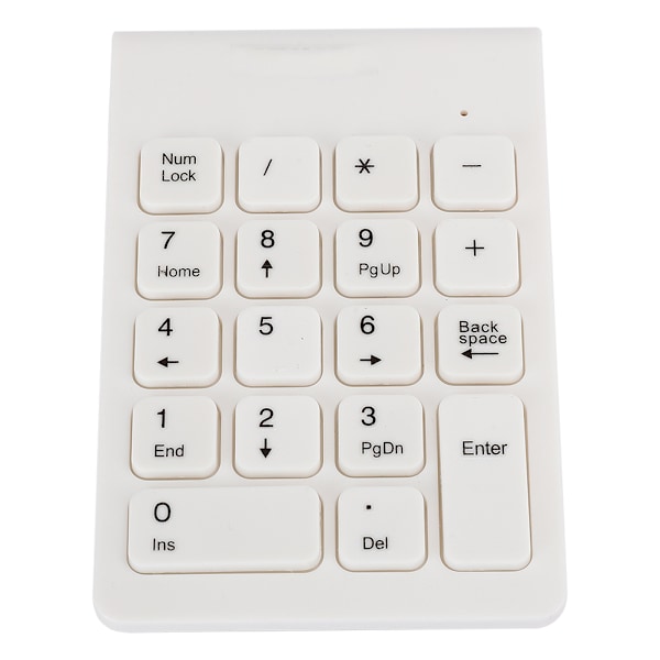 MAIKOU USB2.0 Trådlöst tangentbord 2,4 GHz-2,483 GHz Mini 18 tangenter Vit numeriskt tangentbord för surfplattor Bärbara datorer