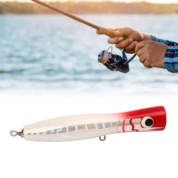 Popper Fishing Lure Attraktiva färger Reflekterande Basswood 5.5in 1.6oz Large Popper Fishing Lure för Bass Tuna GT