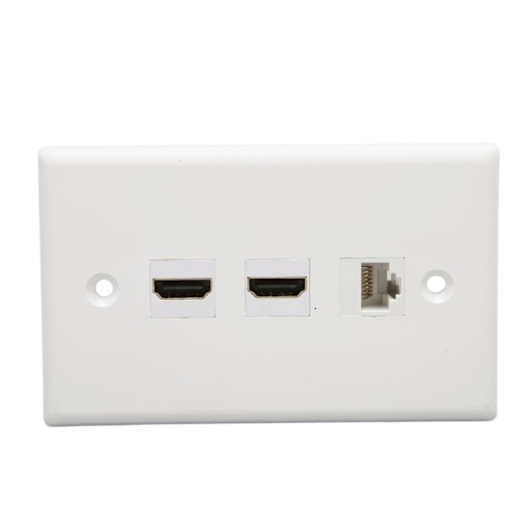 2-portars 4K HD Multimedia Interface Ethernet-väggplatta Lödfri 1-portars Cat6 Keystone-väggplatta för HDTV-projektor