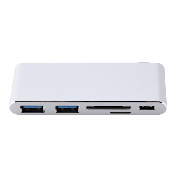 USB-C 3.1 Multiport-hubbadapter 2 USB3.0-portar Typ-C PD SD/TF-kortläsare för MACBOOK Silver