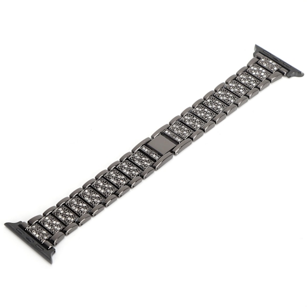 Rannekoru täynnä timantteja, metalliranneke, korvaava ranneke, yhteensopiva IOS-kellon kanssa 42mm/44mmMusta