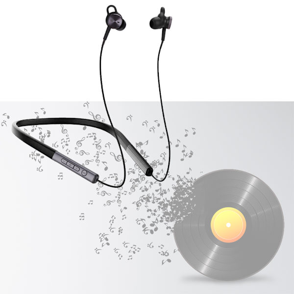 JH -ANC 10 Trådlösa Bluetooth4.2 Turbo Nackmonterade Brusreducerande Hörlurar