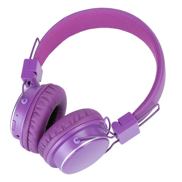 Bluetooth-headset, trådløse musikkhodetelefoner med hodemontering, sammenleggbart innsettingskort, stereopurple