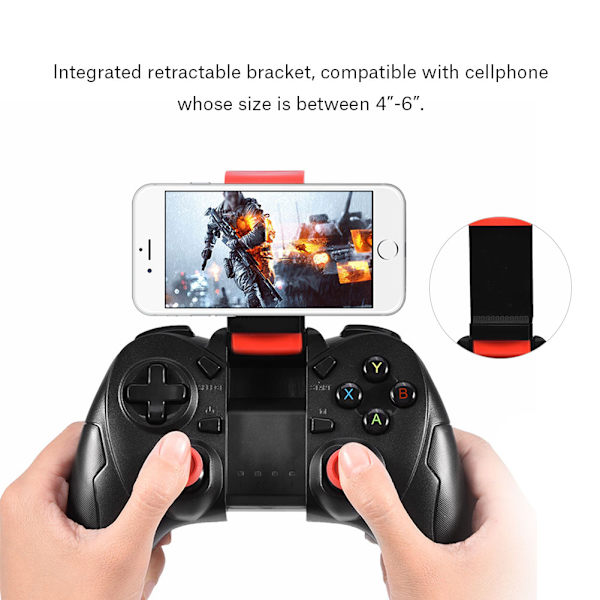 Bærbar trådløs Bluetooth spillkontroller Gamepad Joystick for Android iOS-telefon